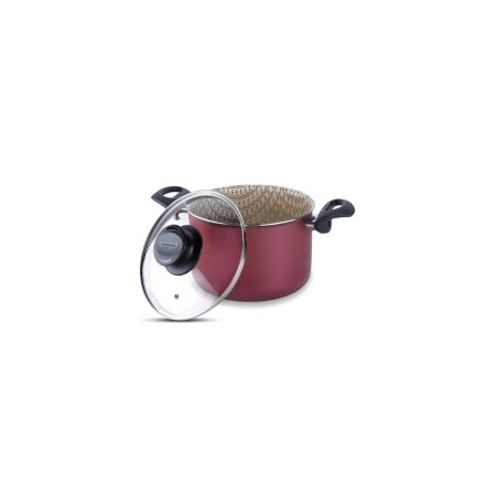 OLLA ALTA CON TAPA TRAMONTINA 26 CM 9.8 L BORDO