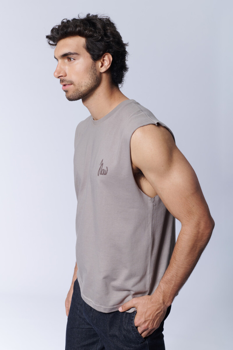 Musculosa estampada Now Marron