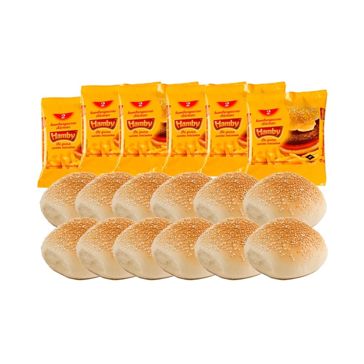 12 Hamburguesas Hamby + 12 Tortugas Pangiorno 