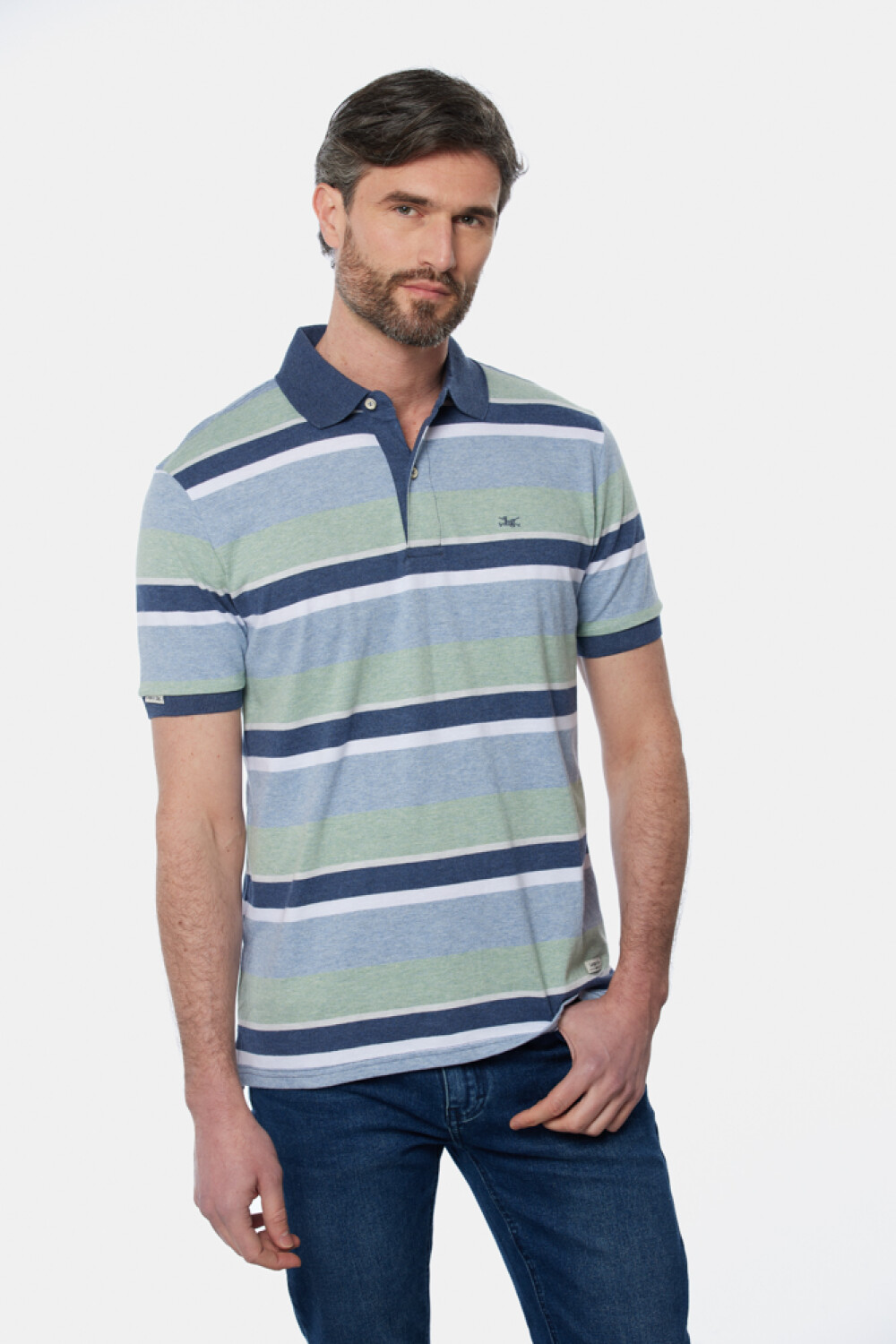 REMERA POLO JERSEY RAYADA Verde