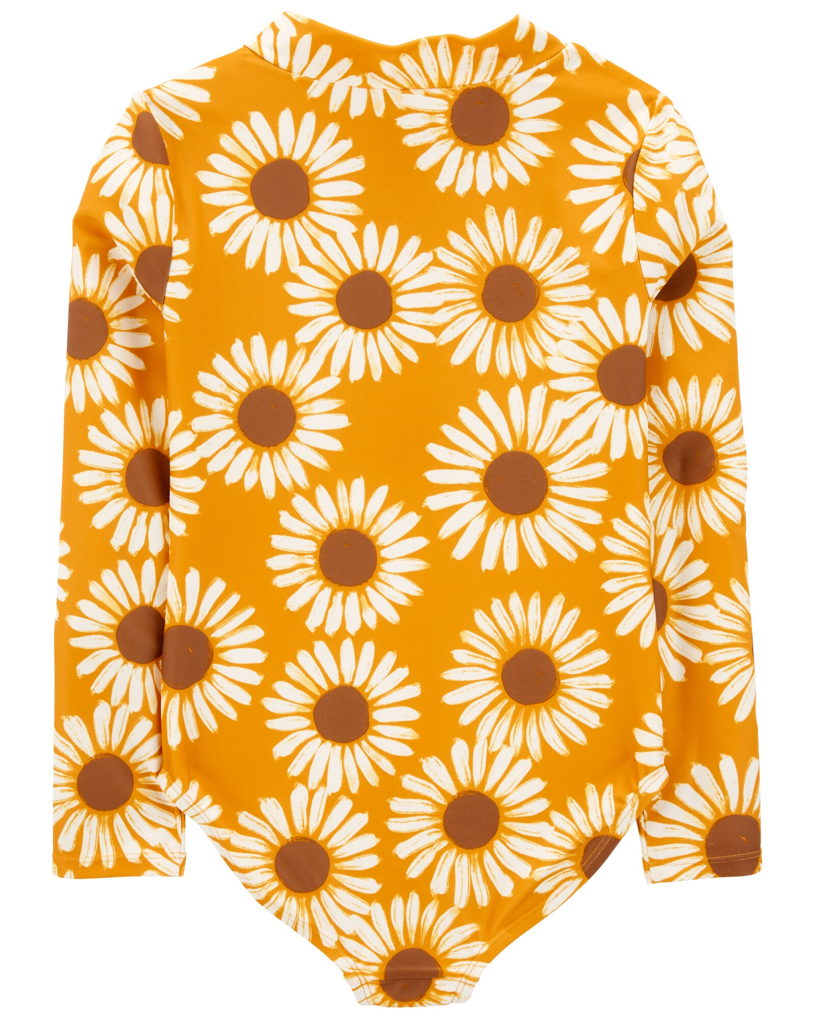 Malla de baño una pieza manga larga con protección UPF 50+ diseño girasoles. Talles 6-8 Malla de baño una pieza manga larga con protección UPF 50+ diseño girasoles. Talles 6-8