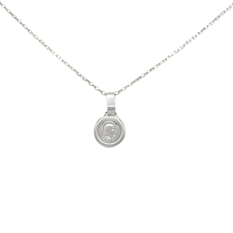 Dije Medalla Virgen Niña-Plata 925-Sin Piedra-CP3011 sinpiedra