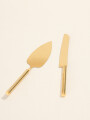Accesorios Set Cuchillo Torta Dorado Color Unico