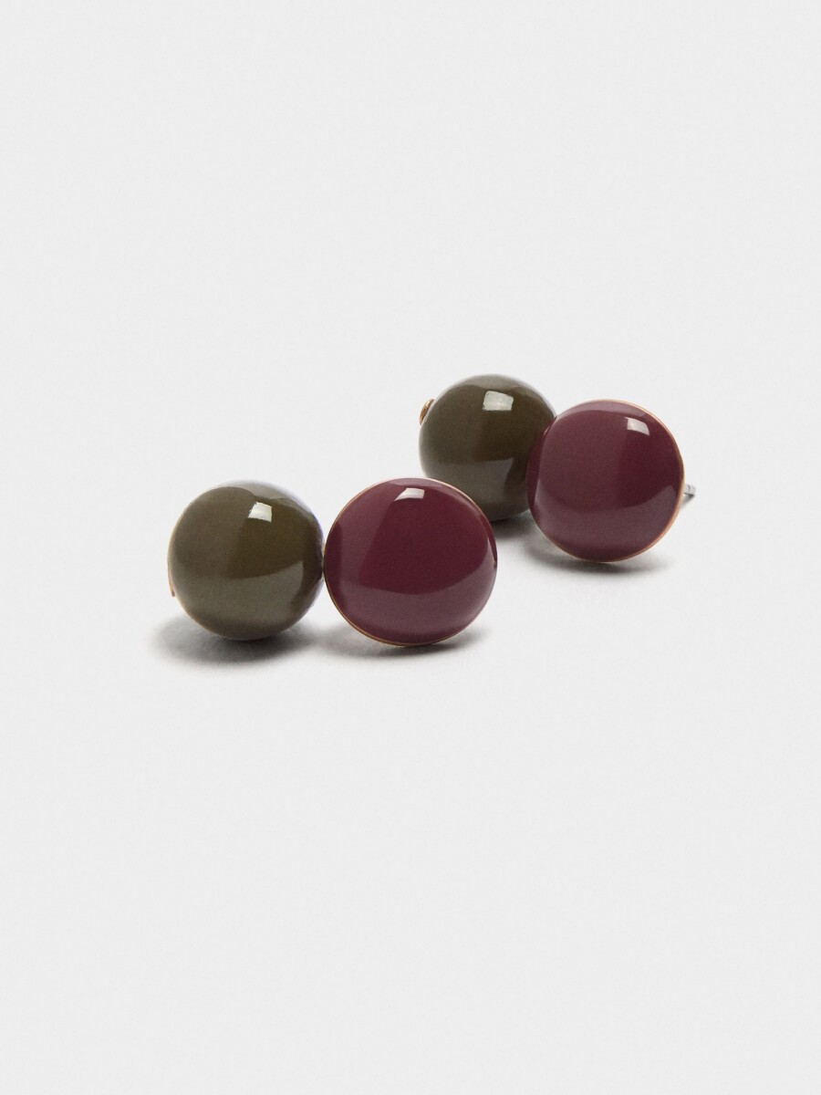 Pendientes Esmaltados Con Esferas multicolor