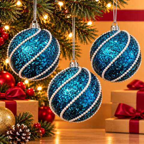 Esferas de Navidad Azul x3 Esferas de Navidad Azul x3