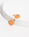Aros Argollas Color Argollas Esmaltadas - Naranja Claro