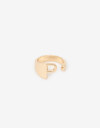 Anillos Medianos y Grandes Metal Anillo Metal Inicial "p" - Dorado