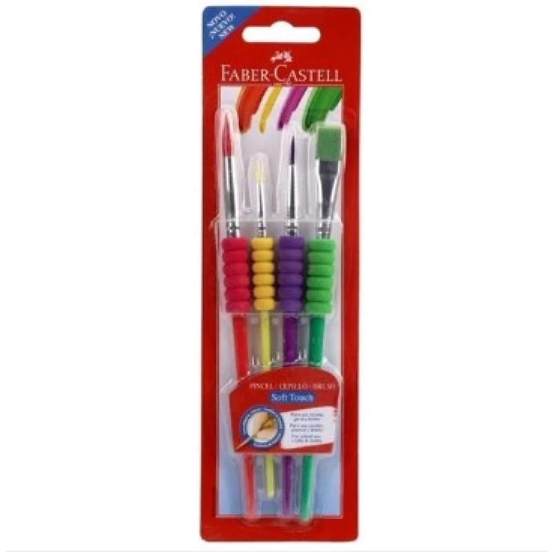 Faber Castell Pincel soft clásico en blister x 4 Faber Castell Pincel Soft Clásico En Blister X 4