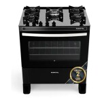 COCINA S/GAS 5 HORNALLAS, MESADA VIDRIO, ENC. ELÉCTRICO negro