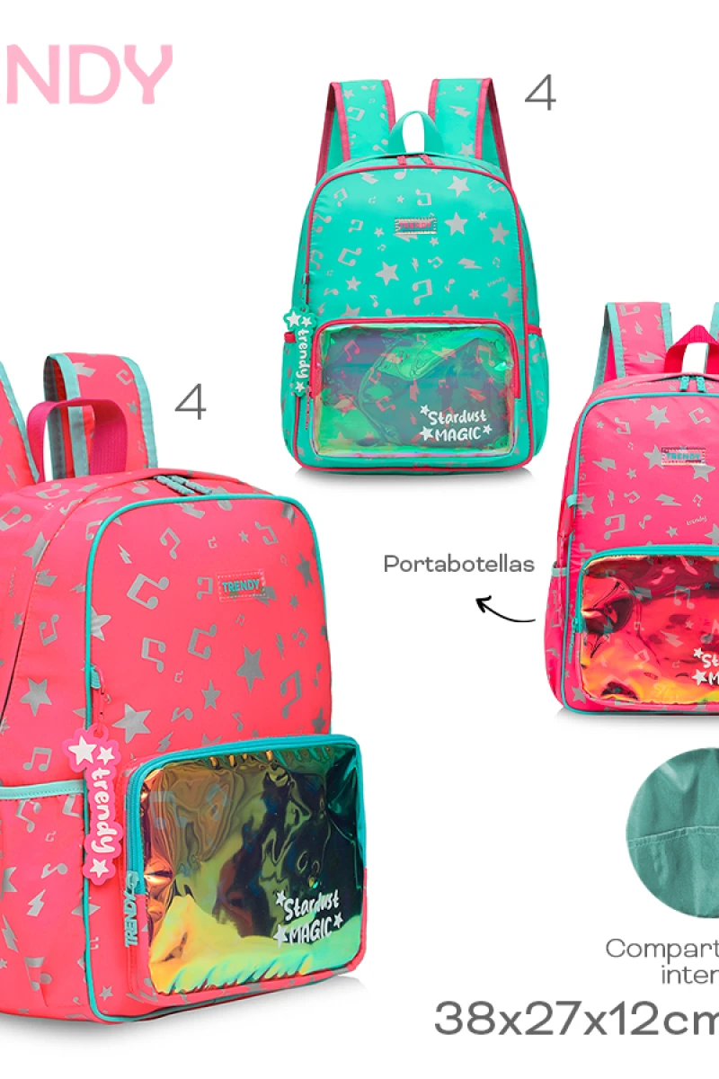 Mochila con diseño musical Fucsia