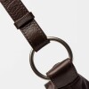 Bandolera Bambú En Cuero Satinado Marron