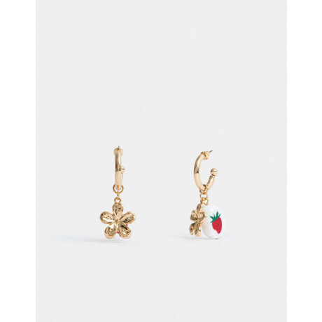 Aros Argollas Flores Dorado