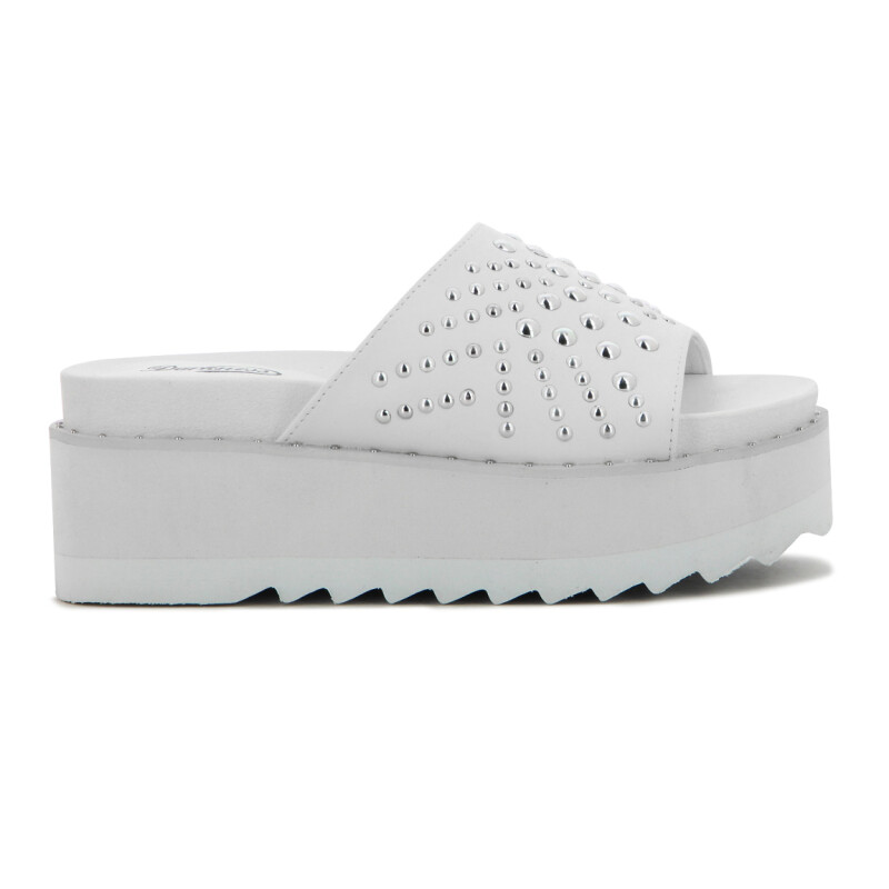 Sandalias Mujer Darkness Plataforma Y Tachas Blanco