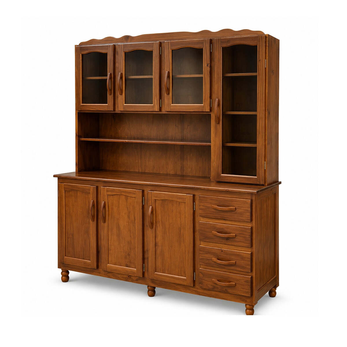 Kit De Cocina Madera Maciza 7 Puertas 4 Cajones 1.95x1.59x0.48 Color Mate 