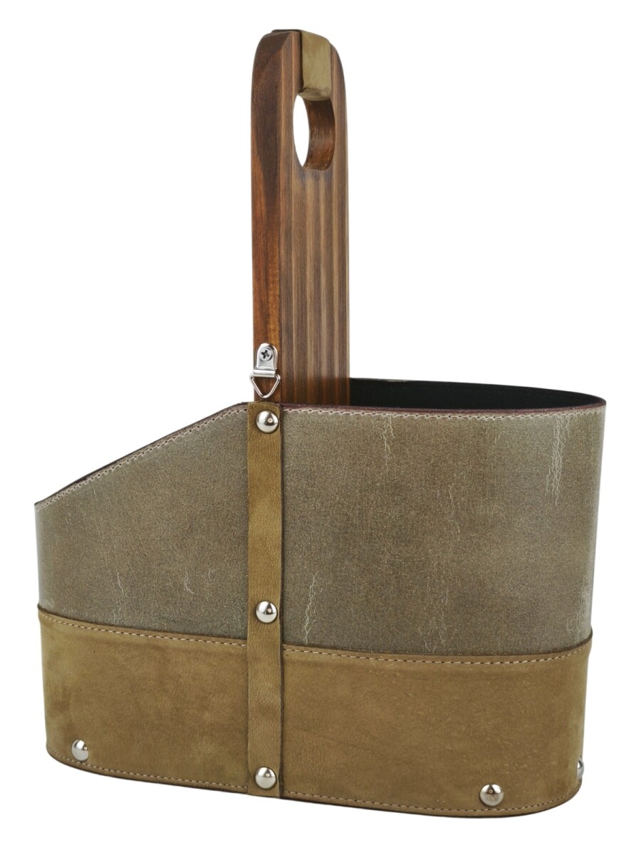 Matera de Cuero Vacuno Legítimo con Estructura Integral de Madera - Verde claro 