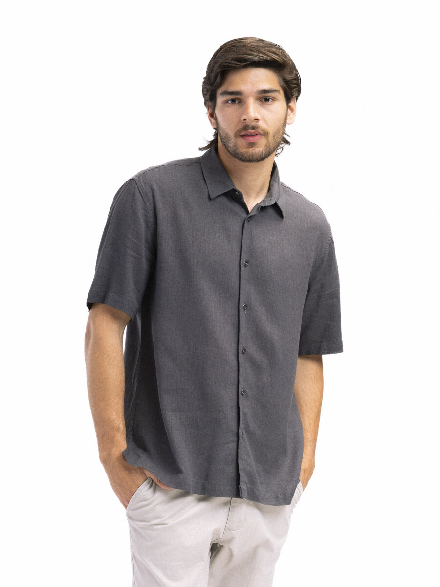 Camisa Manga Corta Hawaii - Gris Oscuro 