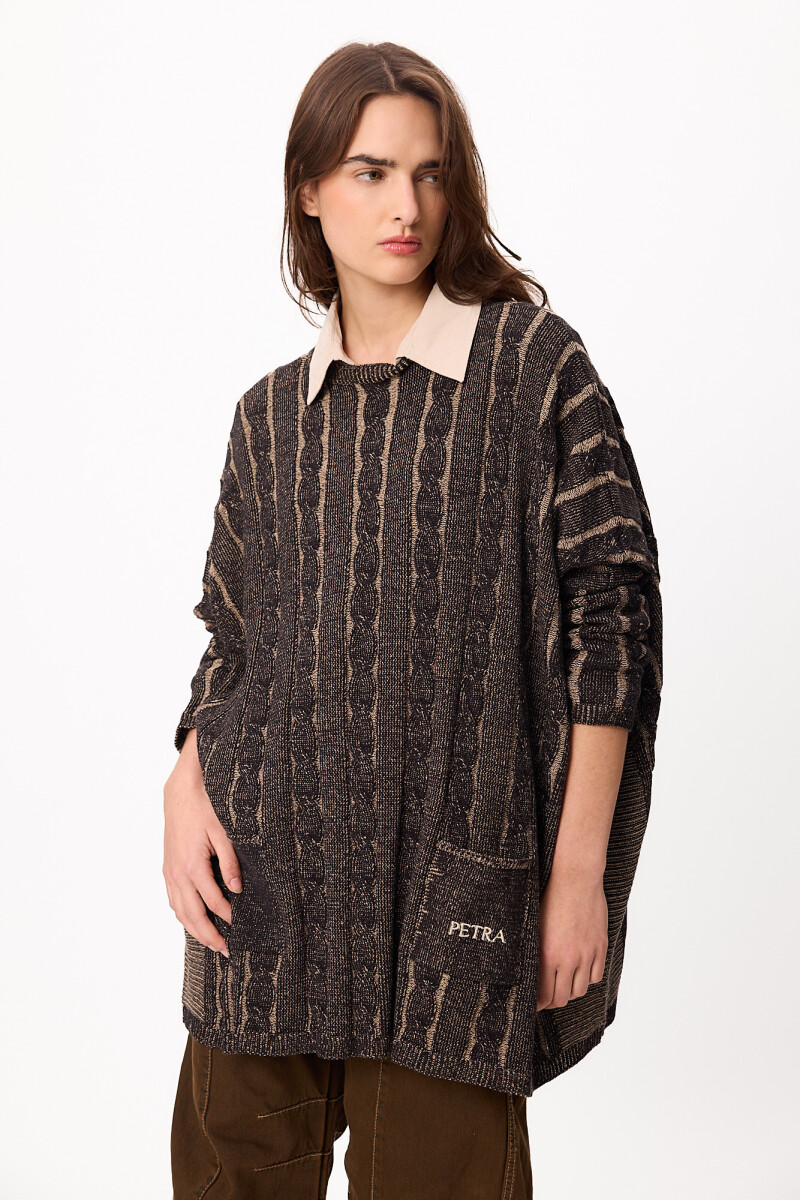 Sweater Oceano Negro/Vison