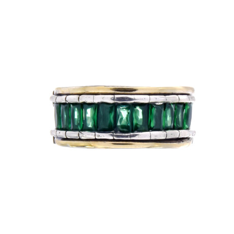 Anillo de plata 925 y double de oro 18 ktes con circonias. Anillo de plata 925 y double de oro 18 ktes con circonias.