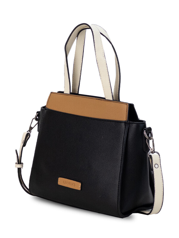 CARTERA LOS ANGELES NEGRO SUELA Y CRUDO