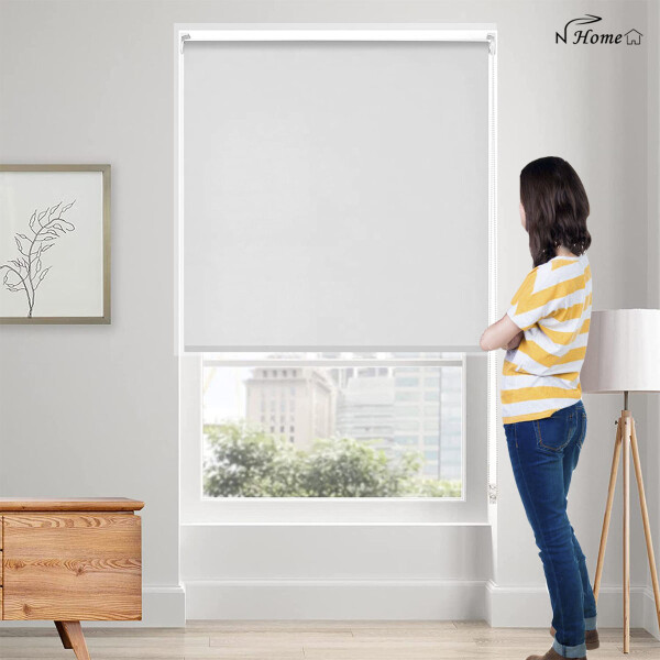 Cortina Blackout sistema roller 1.00x2.00m Blanco