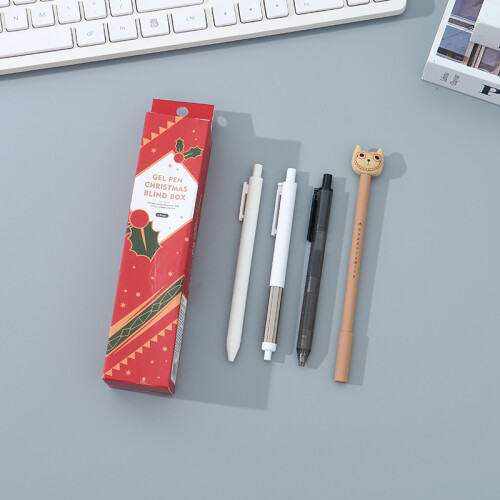 Caja Sorpresa Navidad Con 4 Bolígrafos De Gel Negro 0.5mm Caja Sorpresa Navidad Con 4 Bolígrafos De Gel Negro 0.5mm