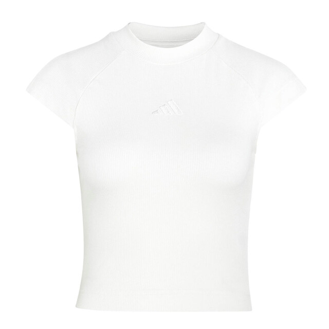 Remera de Mujer Adidas Kit Acanalada Tee Blanco - Crema