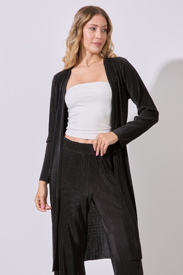 Cardigan Plisado NEGRO