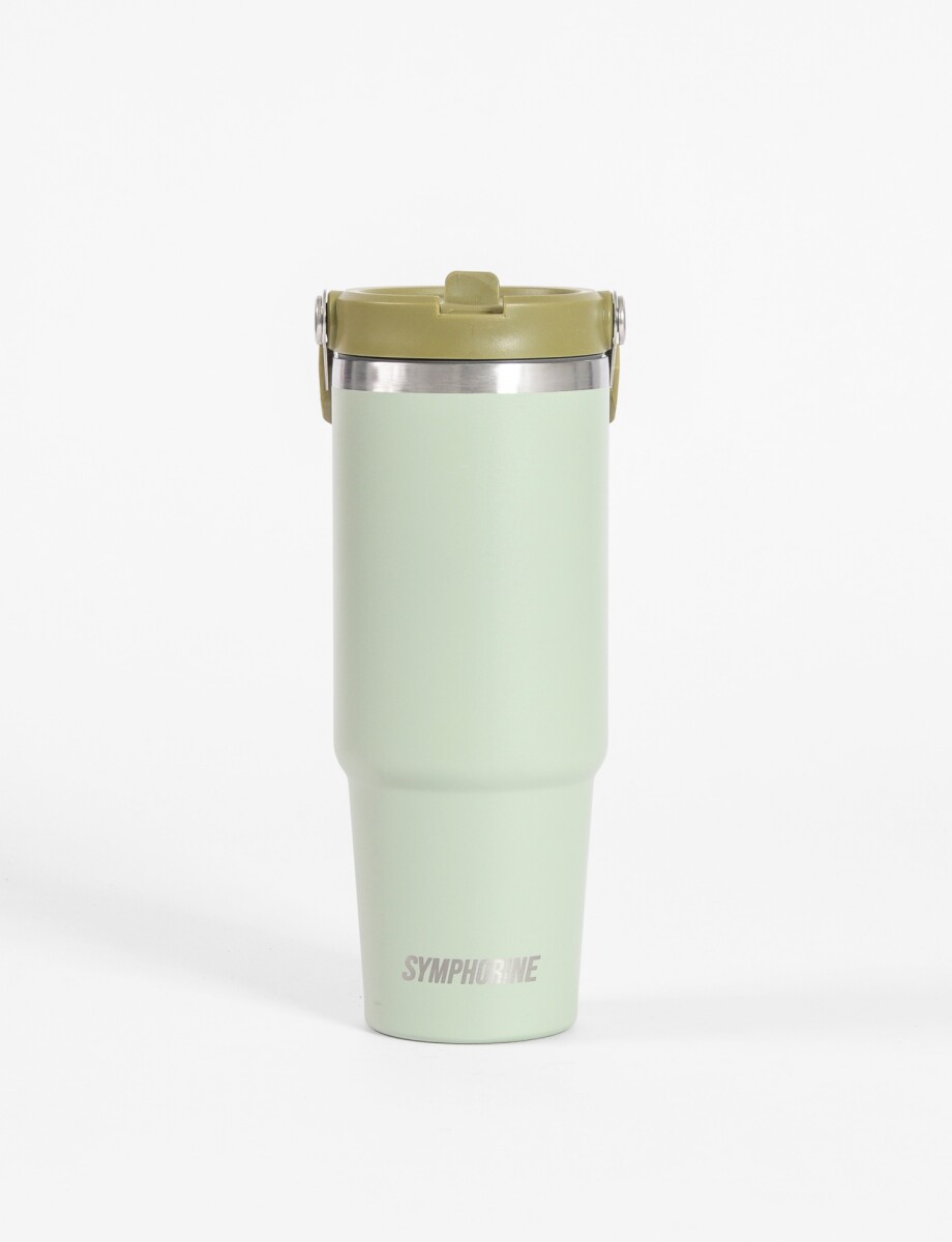 Mug vaso térmico grande acero - verde 