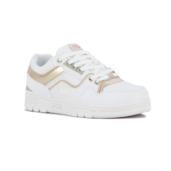 Pony Lifestyle M100 Low II Mujer - Blanco/Dorado Blanco-Dorado