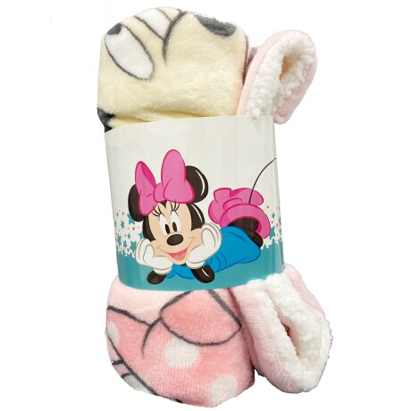 Frazada infantil en franela y corderito 75x100cm Minnie