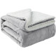 Frazada Manta Polar Termica Con Corderito 2 Plazas Gris