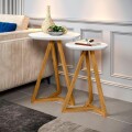 SET 2 MESAS LATERALES CLASSIC - BLANCO/MIEL SET 2 MESAS LATERALES CLASSIC - BLANCO/MIEL