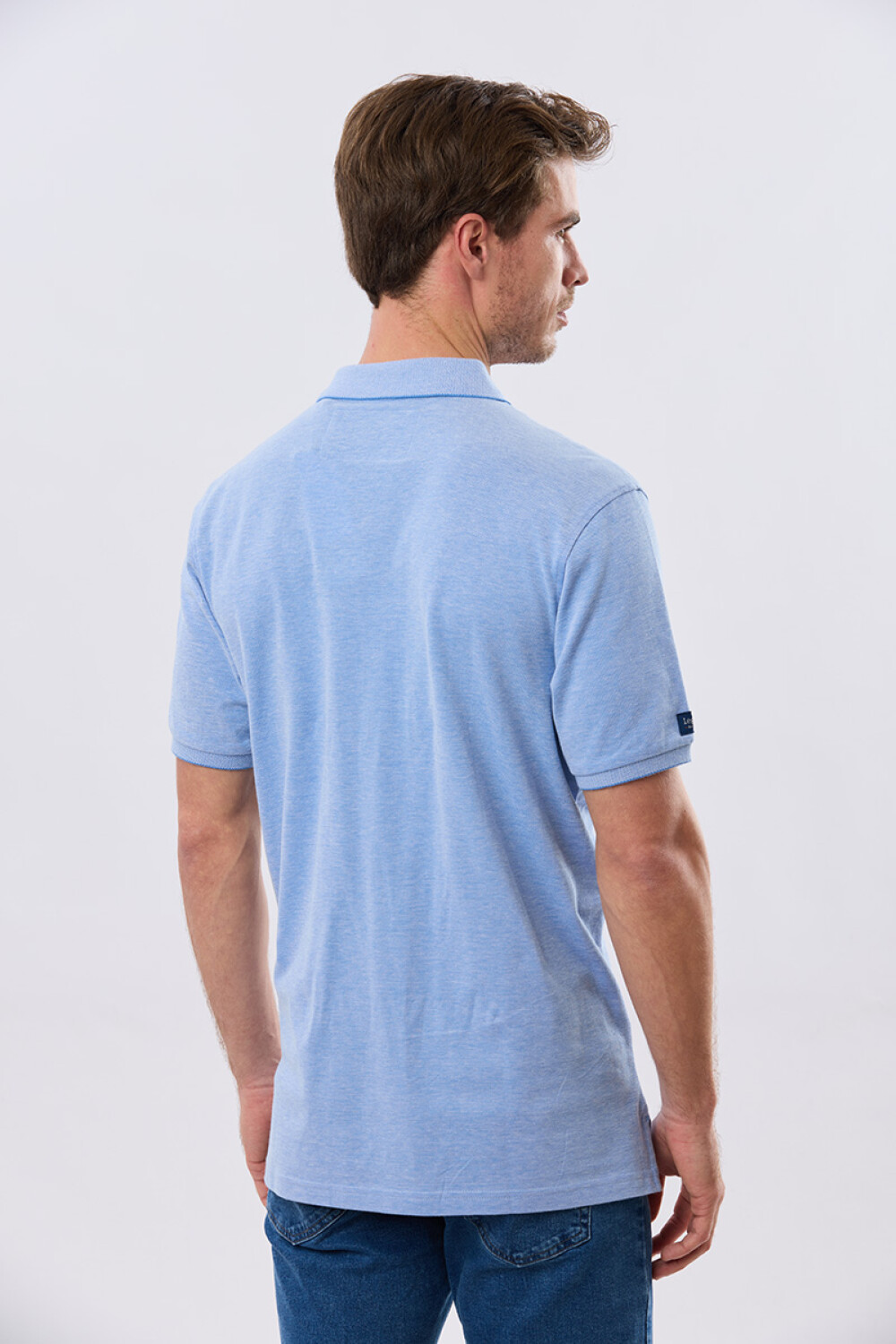 REMERA POLO LISA PIQUÉ Celeste