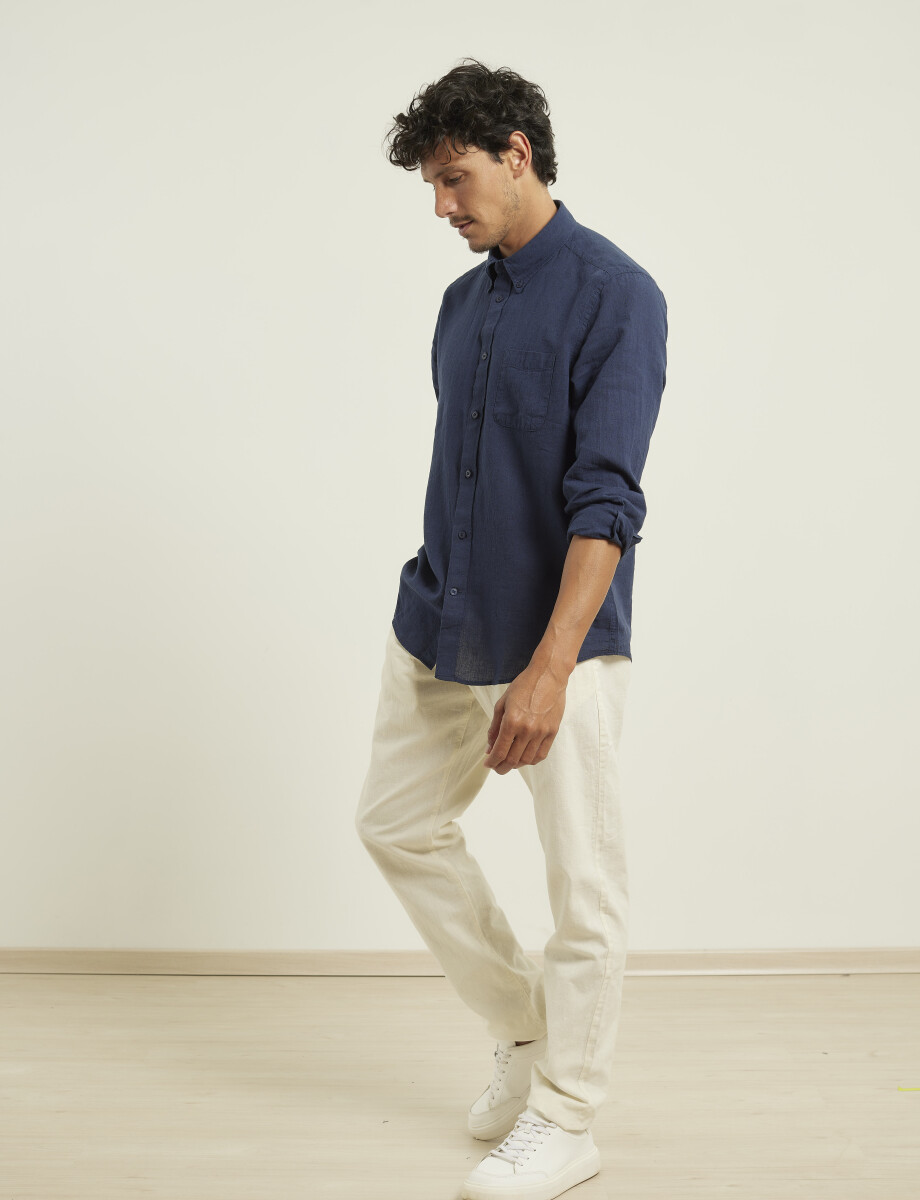 011665 CAMISA DE LINO HARRINGTON LABEL Verde