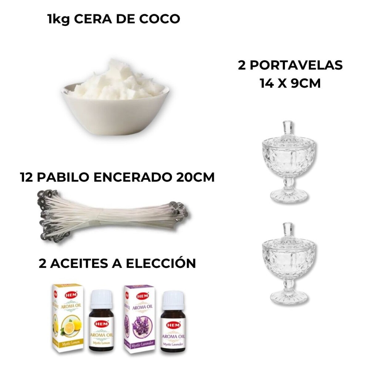 KIT DE FABRICACION DE VELAS - Cera De Coco/gp124 14x9cm 
