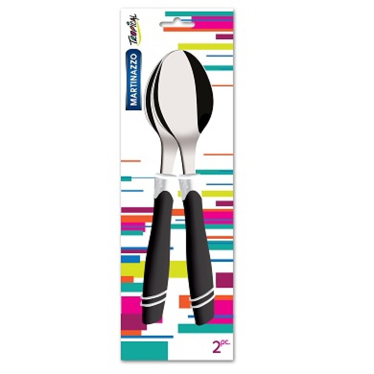 Tropical Set 2 Cucharas Negro/Blanco 22220-56 