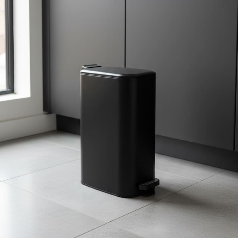 Tacho cesto de basura acero inoxidable 20L Rectangular con tapa a pedal Tacho cesto de basura acero inoxidable 20L Rectangular con tapa a pedal