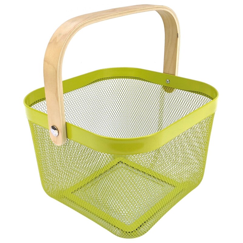 Canasto Metálico, Organizador De Frutas (Diego B.) Verde manzana