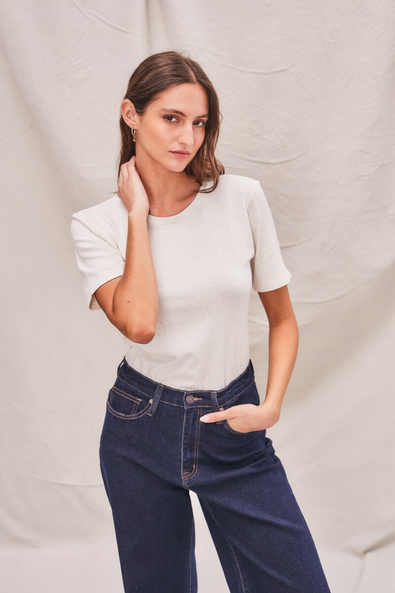 Remera Algodón Lino Beige Melange