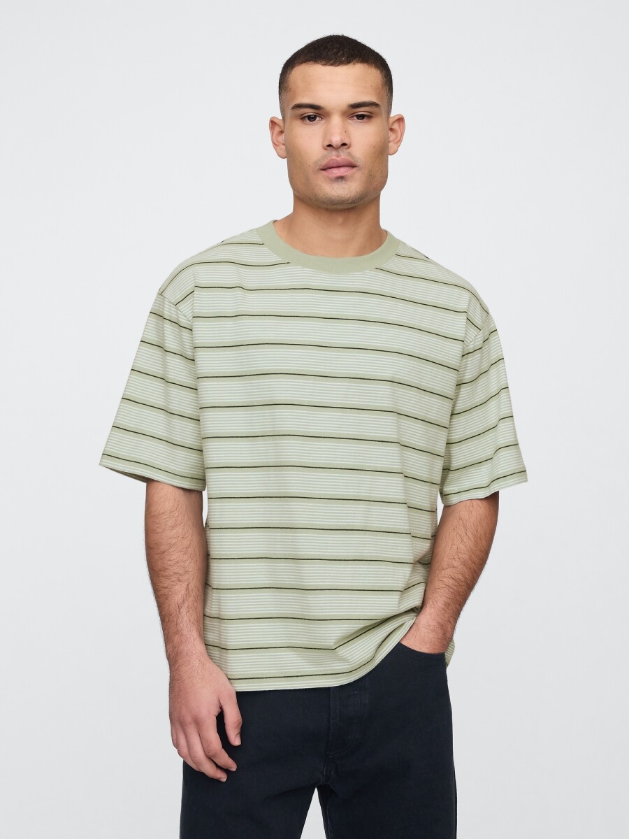 Remera A Rayas Ultra Soft Hombre - Desert Sage 