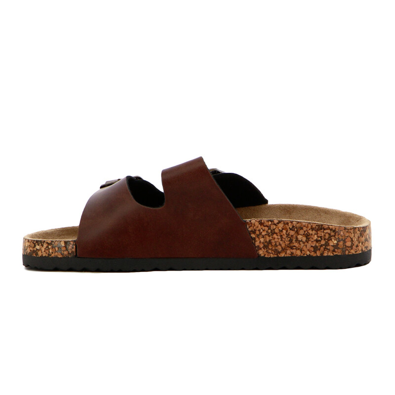 Sandalias Mujer Darkness Con Dos Tiras Y Hebillas Marron