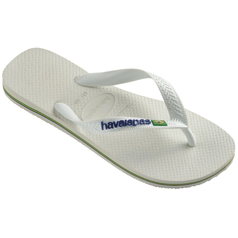 Ojotas Havaianas Brasil Logo Blanco