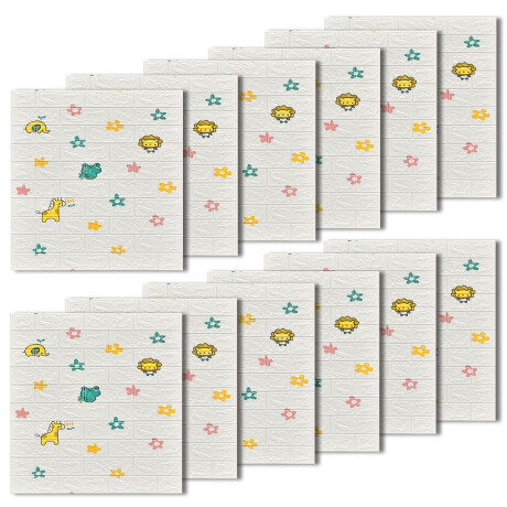 Set 12 Revestimiento 70x77 3D Infantil Adhesivo Pared Jug004012-ni