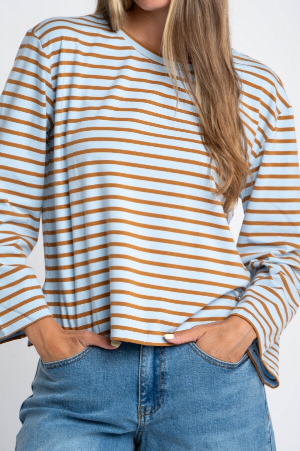 Remera Algodón Elastano Rayada Multi