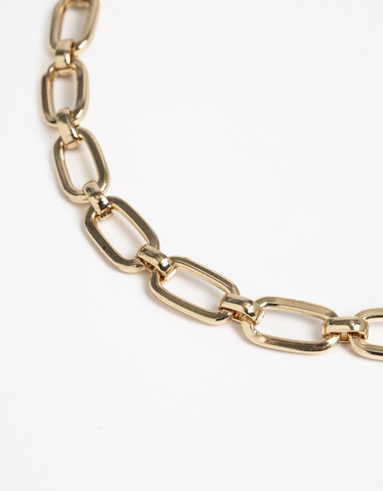 Collares Cortos Metal Collar Corto Metal Eslabones Dorado - Dorado