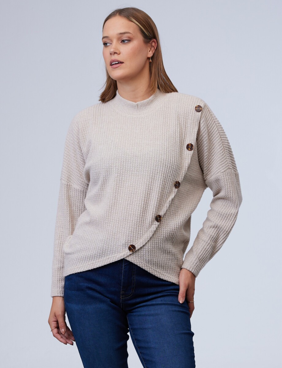 Buzo Cruzado Botones - Beige 