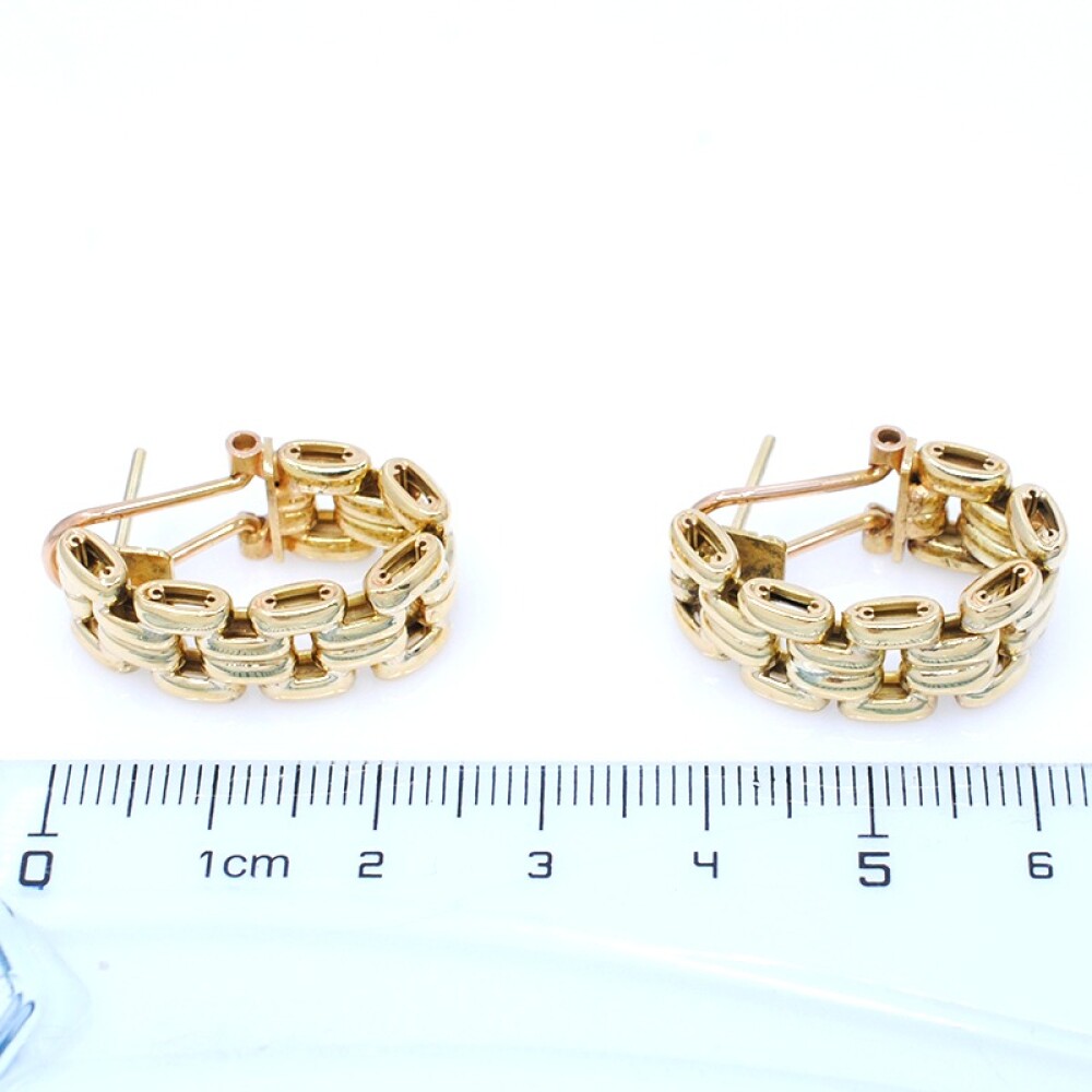 Caravanas en oro 18k estilo panther 4 hilos con clips Caravanas en oro 18k estilo panther 4 hilos con clips