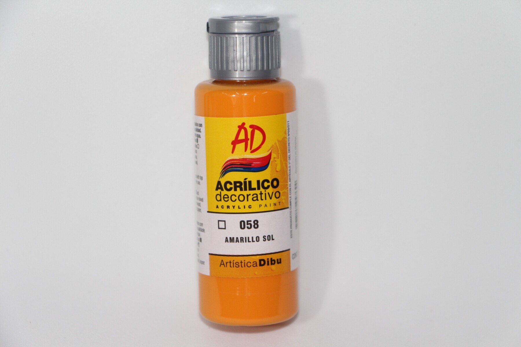 PINTURA ACRILICA ARTISTICA DIBU 60 ML. DIFERENTES COLORES - COLOR AMARILLO SOL 058 