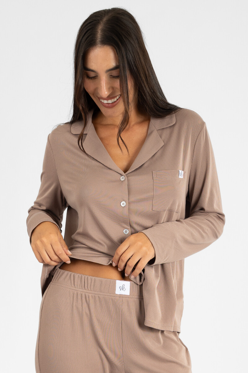 Pijama nine ribb yummy Beige