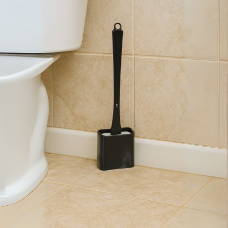 Escobilla de baño con cepillo de silicona NEGRO